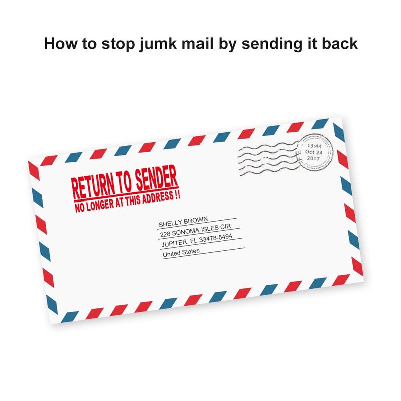 Miseyo Return to Sender NO Longer at This Address Self Inking Rubber Stamp - Red Ink - Large Size - Image 5